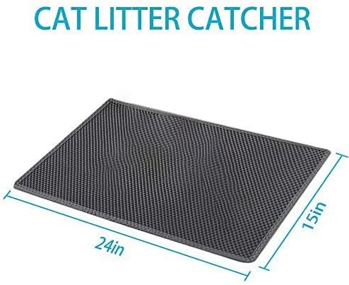 Transform Your Cat's Space with Our Easy-Clean Litter Trapping Mat - 15 x 24 Inches in Grey