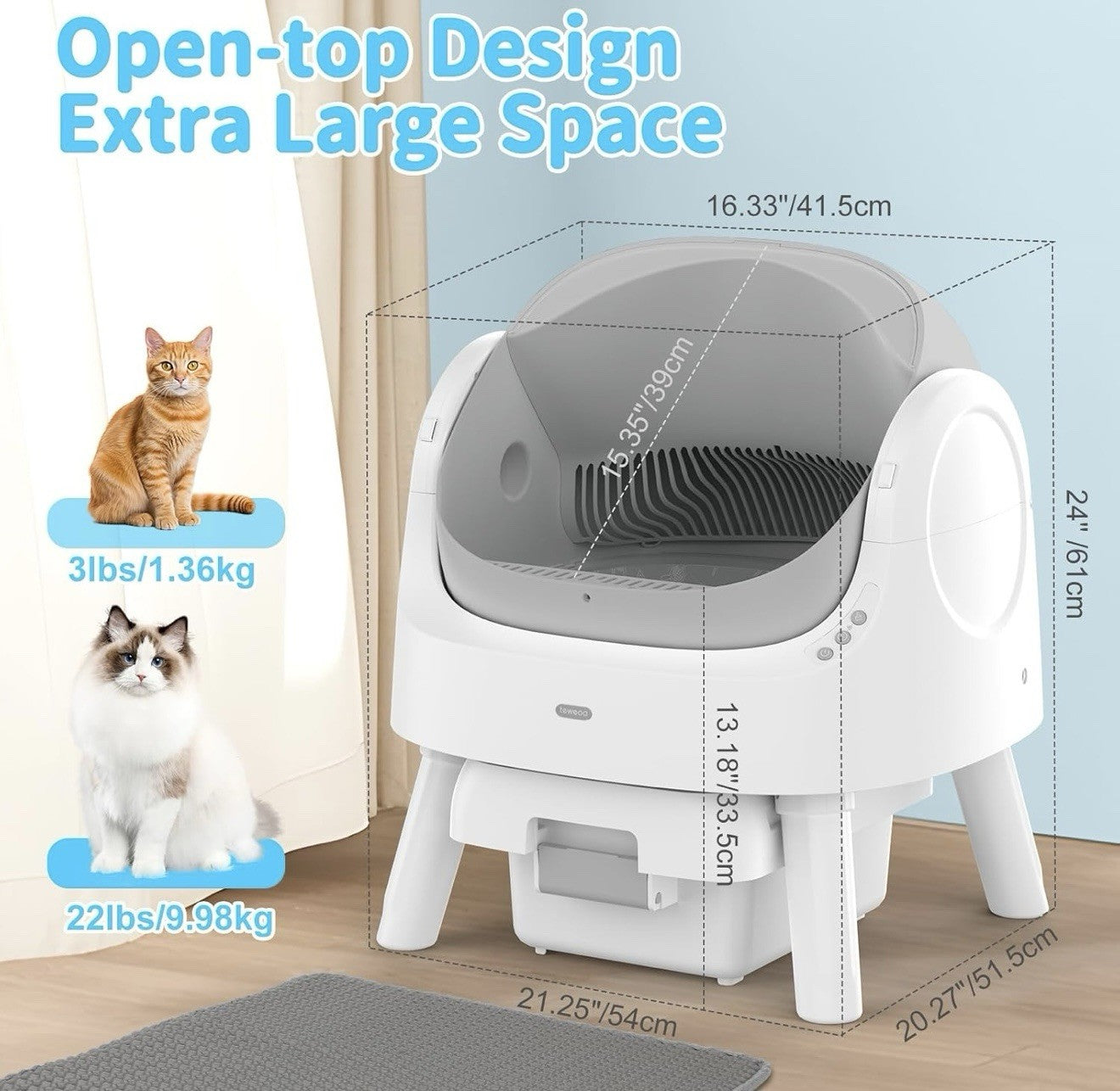 Revolutionize Your Cat's Hygiene with the Autoscooper 11 Self-Cleaning Automatic Litter Box - Effortless, Modern Design for Happy Cats