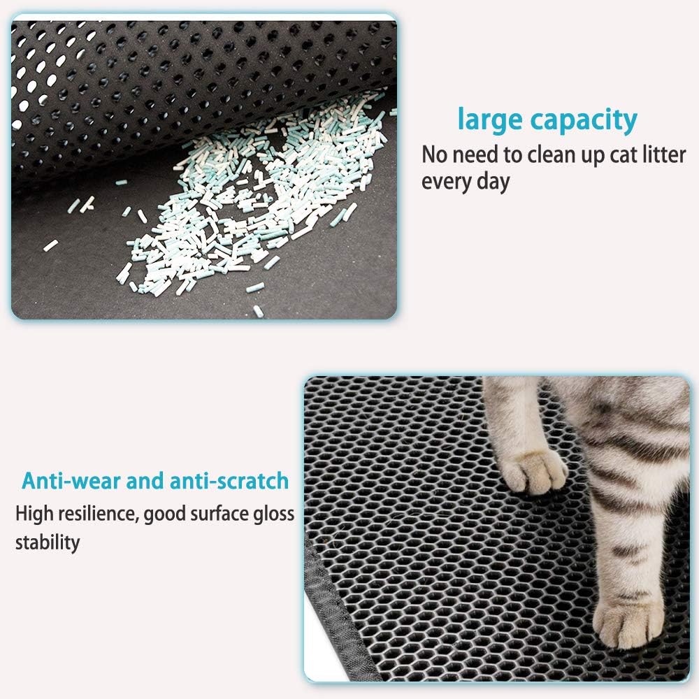 Transform Your Cat's Space with Our Easy-Clean Litter Trapping Mat - 15 x 24 Inches in Grey