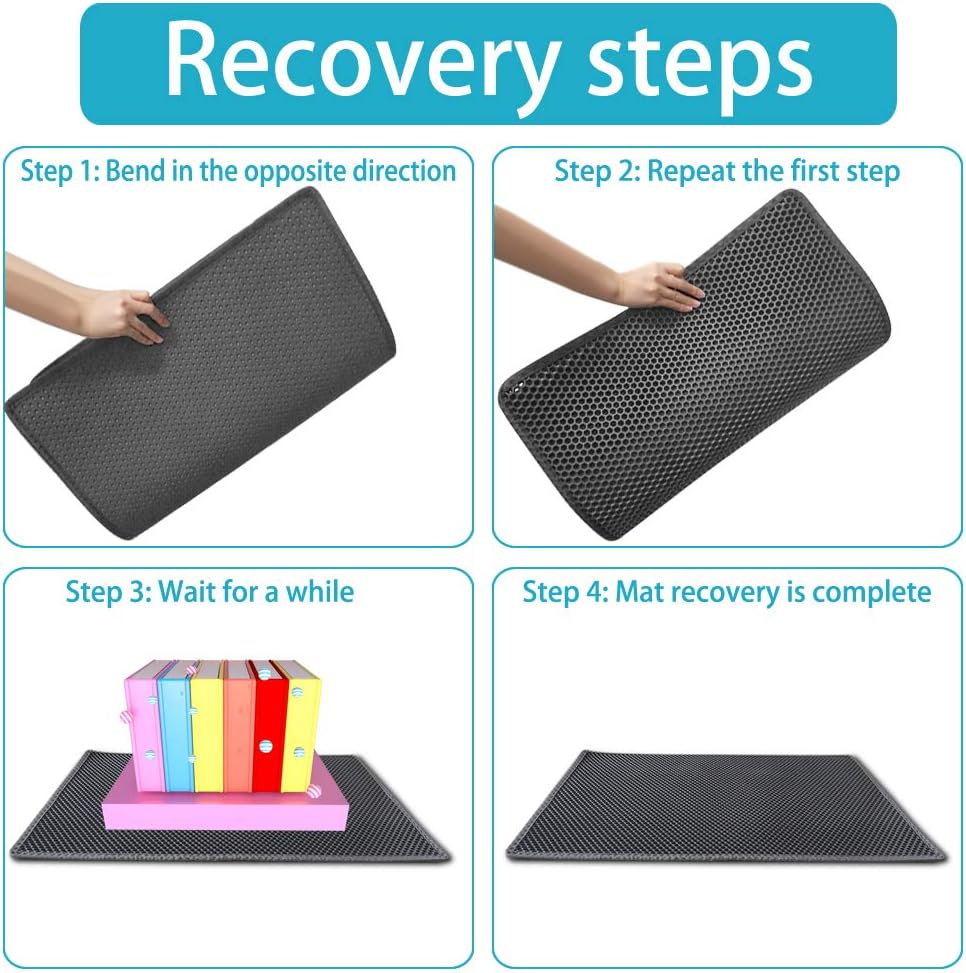 Transform Your Cat's Space with Our Easy-Clean Litter Trapping Mat - 15 x 24 Inches in Grey
