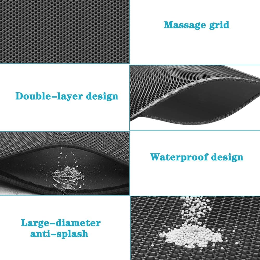 Transform Your Cat's Space with Our Easy-Clean Litter Trapping Mat - 15 x 24 Inches in Grey