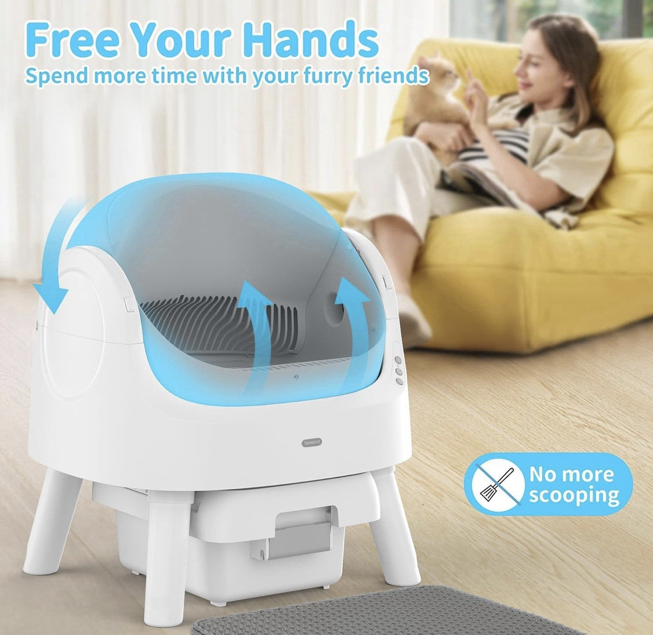 Revolutionize Your Cat's Hygiene with the Autoscooper 11 Self-Cleaning Automatic Litter Box - Effortless, Modern Design for Happy Cats