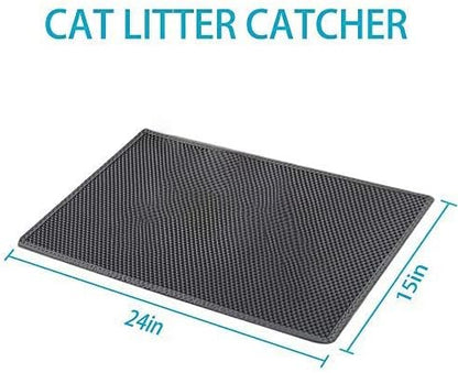 Transform Your Cat's Space with Our Easy-Clean Litter Trapping Mat - 15 x 24 Inches in Grey
